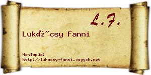 Lukácsy Fanni névjegykártya