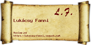 Lukácsy Fanni névjegykártya